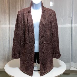 LC Lauren Conrad Open Front Cardigan Sweater Light Jacket Coat M Purple Jersey